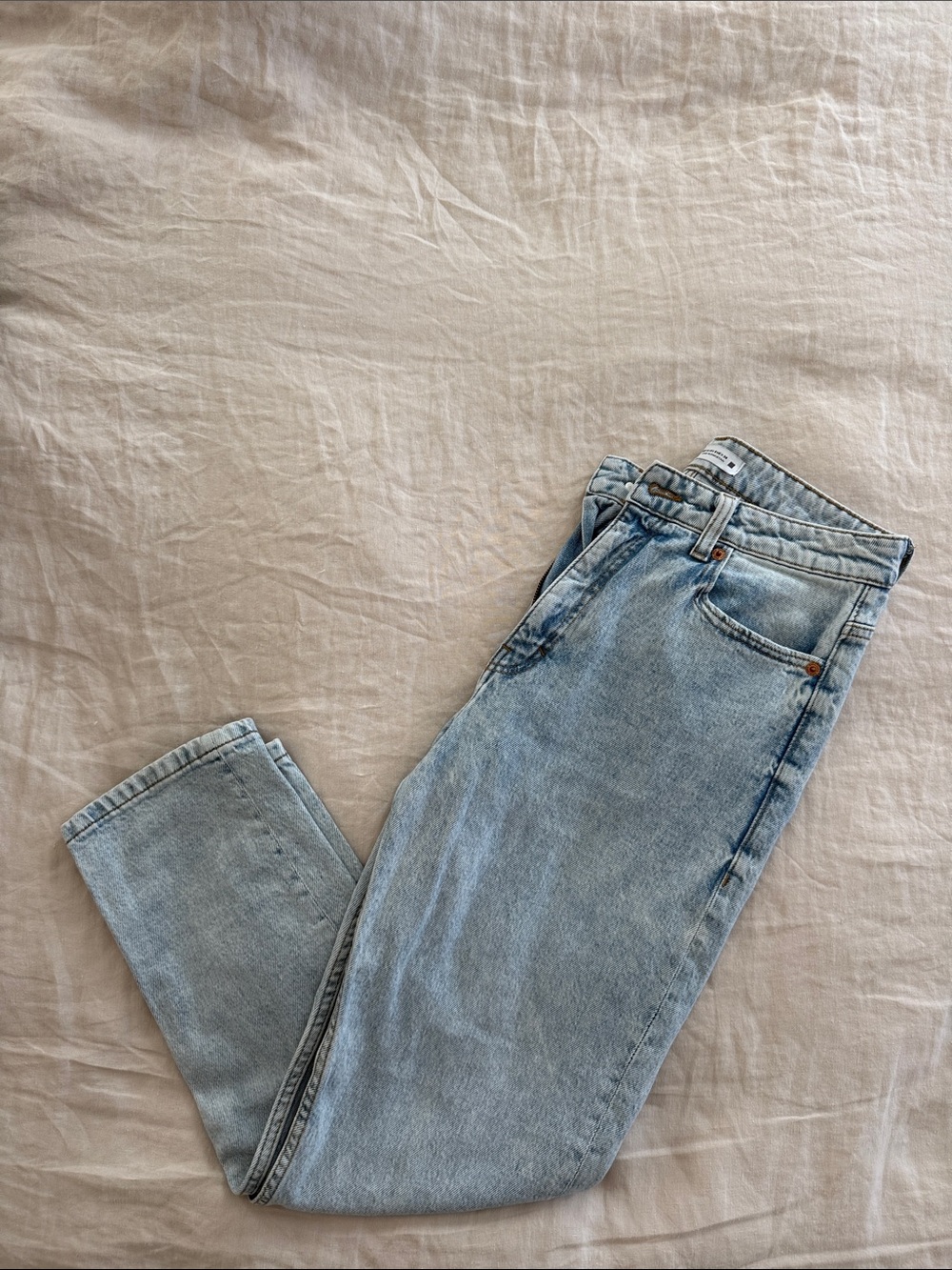 Zara Light Blue Straight Leg Jeans